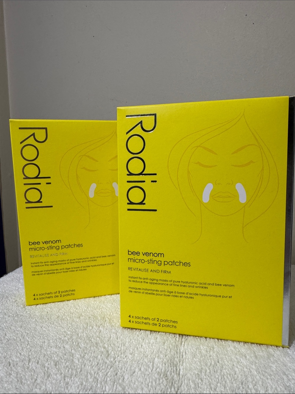 Rodial Bee Venom Micro-Sting Patches – Bright Yellow Packaging - 2 Box Pkg.